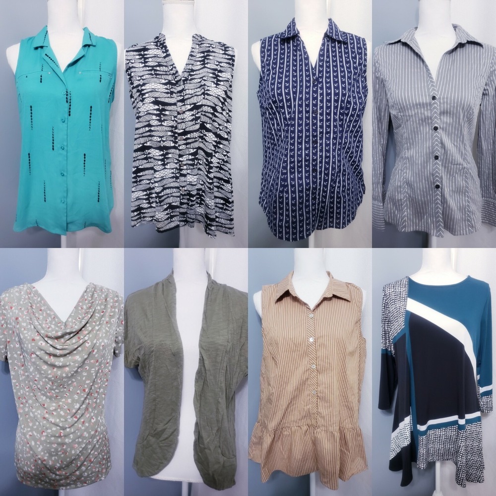 8 Career Style Blouses Women's size MEDIUM - Picture 11 of 12